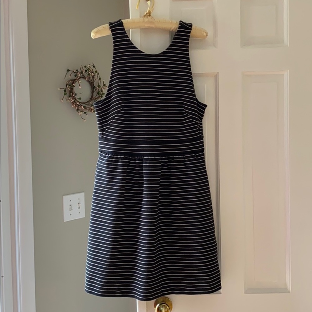 Madewell Black White Stripe Pierside Dress - Picture 2 of 8